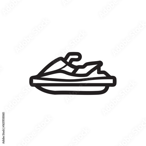  A simple line drawing of a personal watercraft.