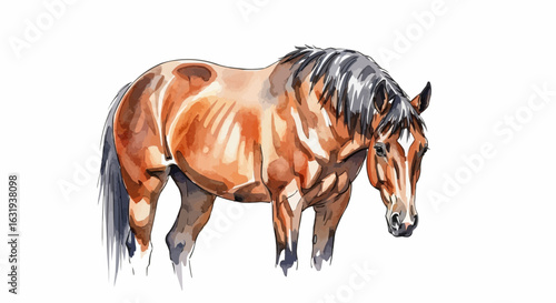 Horse water colour illustration
