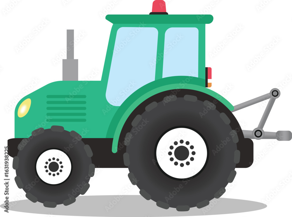 Obraz premium green tractor isolated on white background