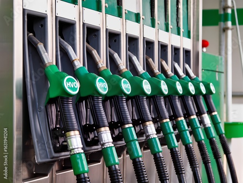 Row of HVO Fuel Nozzles at Industrial Station