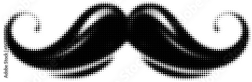Black dotted vintage handlebar mustache illustration