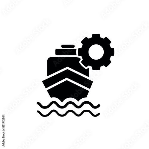 Marine engineering icon. Vector.Editable stroke. Linear style sign for use web design,logo.Symbol illustration.