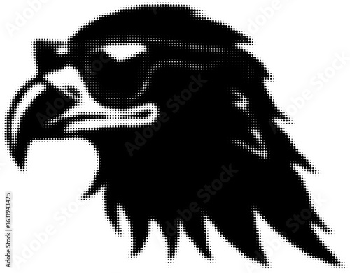 Cool black hawk silhouette with sunglasses against