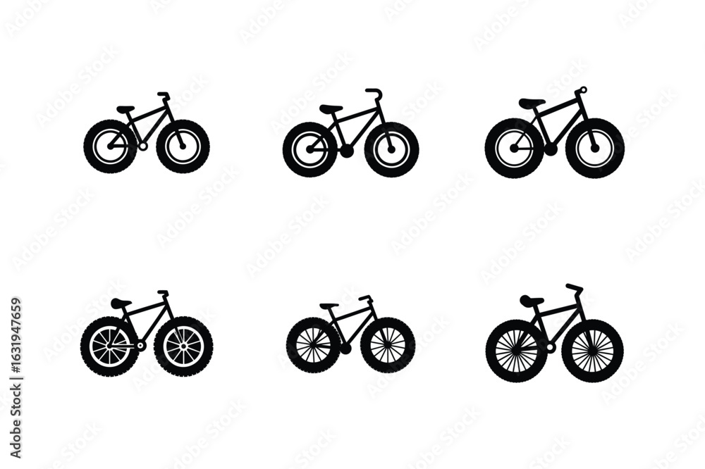 Obraz premium fat tire bike silhouette vector illustration