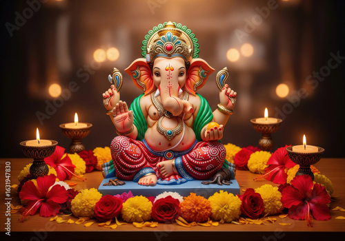 beautiful statue of lord ganesha