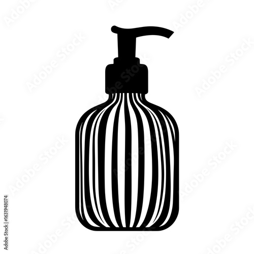 Abstract pump bottle silhouette, symbol of hygiene and cleanliness in modern design