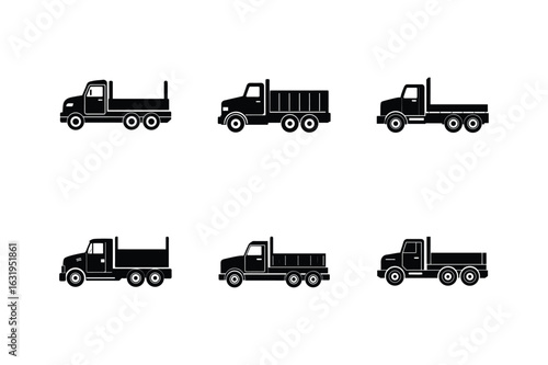 flatbed truck icon silhouette vector illustration