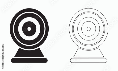 Vector Webcam Icon in Solid and Outline Styles
