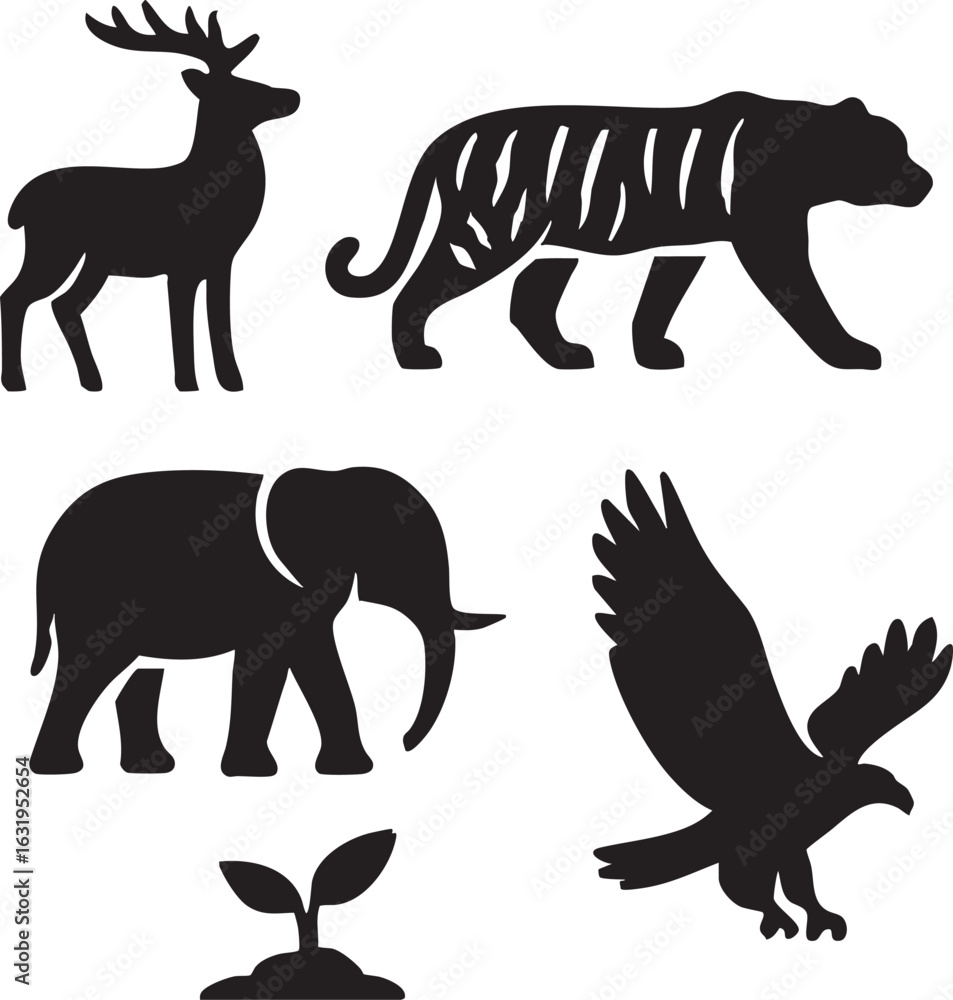 Obraz premium set of animals silhouettes
