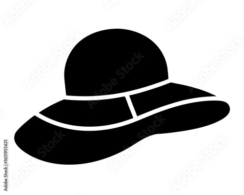 Elegant black sun hat silhouette design offering protection from sun rays