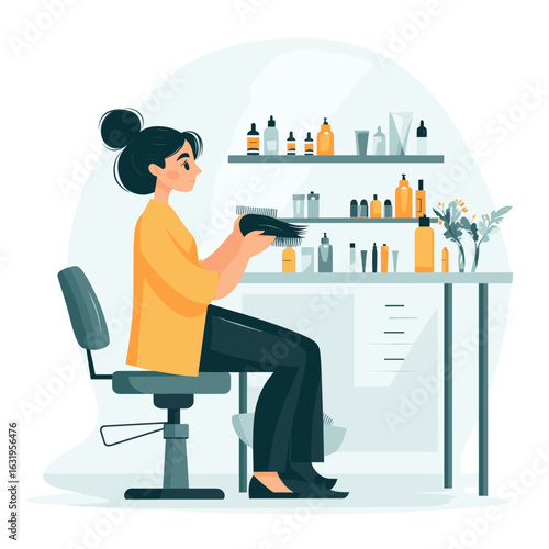 Hair salon beauty treatment illustration