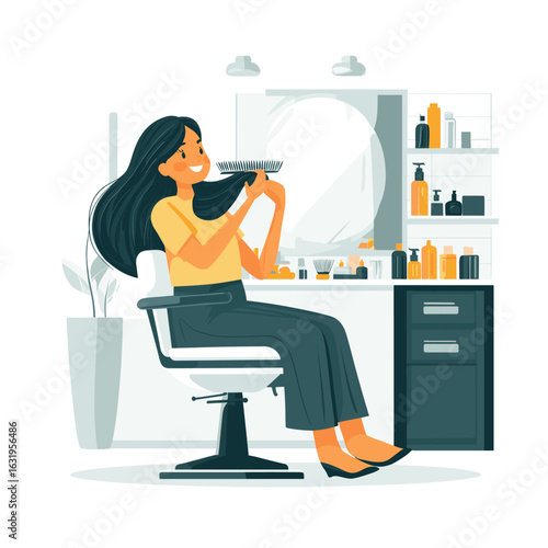 Hair salon beauty treatment illustration