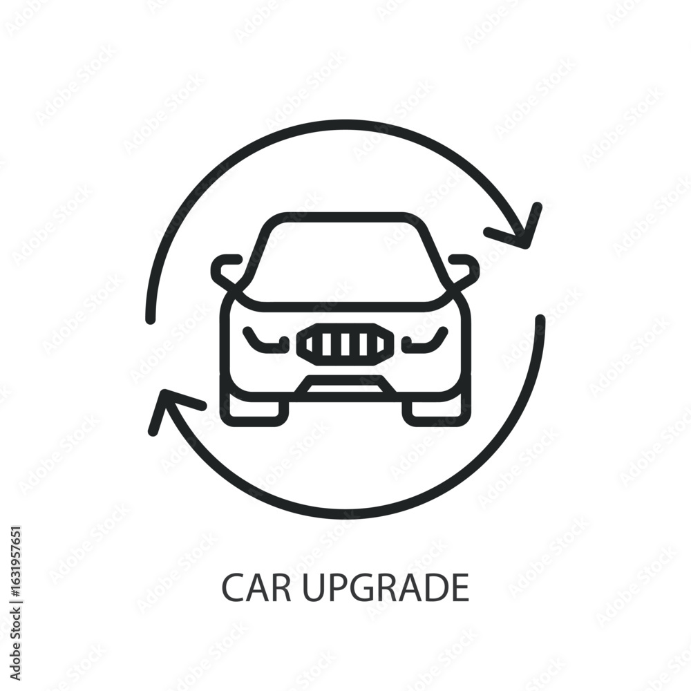 Obraz premium Car upgrade thin line vector icons.