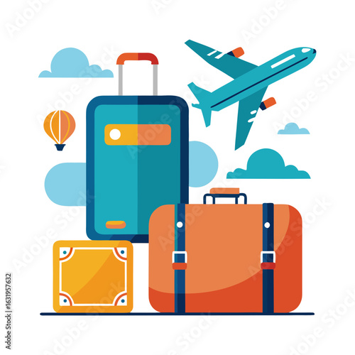 travel suitcase with luggage