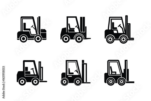 forklift icon silhouette vector illustration
