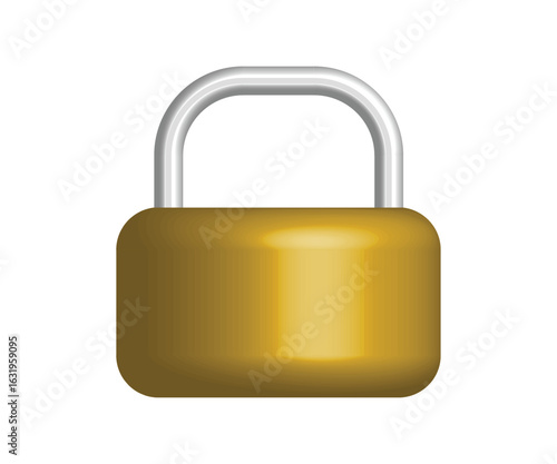 3D Golden Padlock Icon