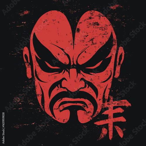 Intense samurai graphic art