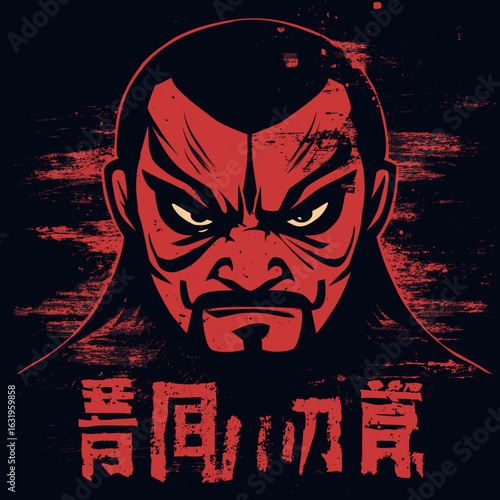 Intense samurai graphic art