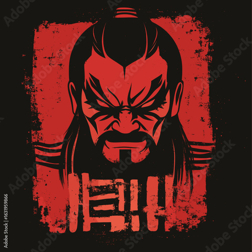 Intense samurai graphic art