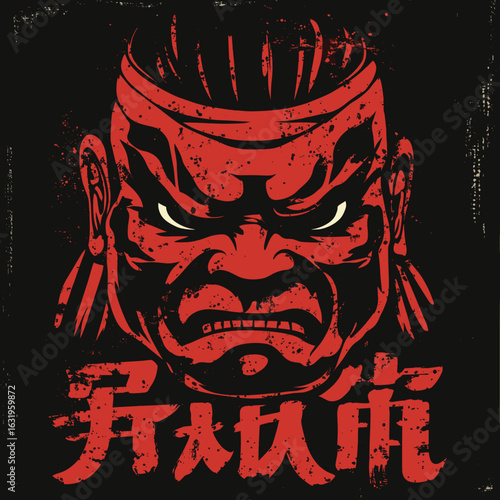 Intense samurai graphic art