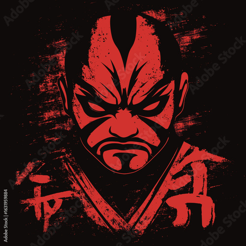 Intense samurai graphic art