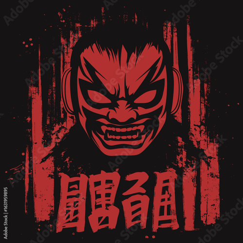 Intense samurai graphic art
