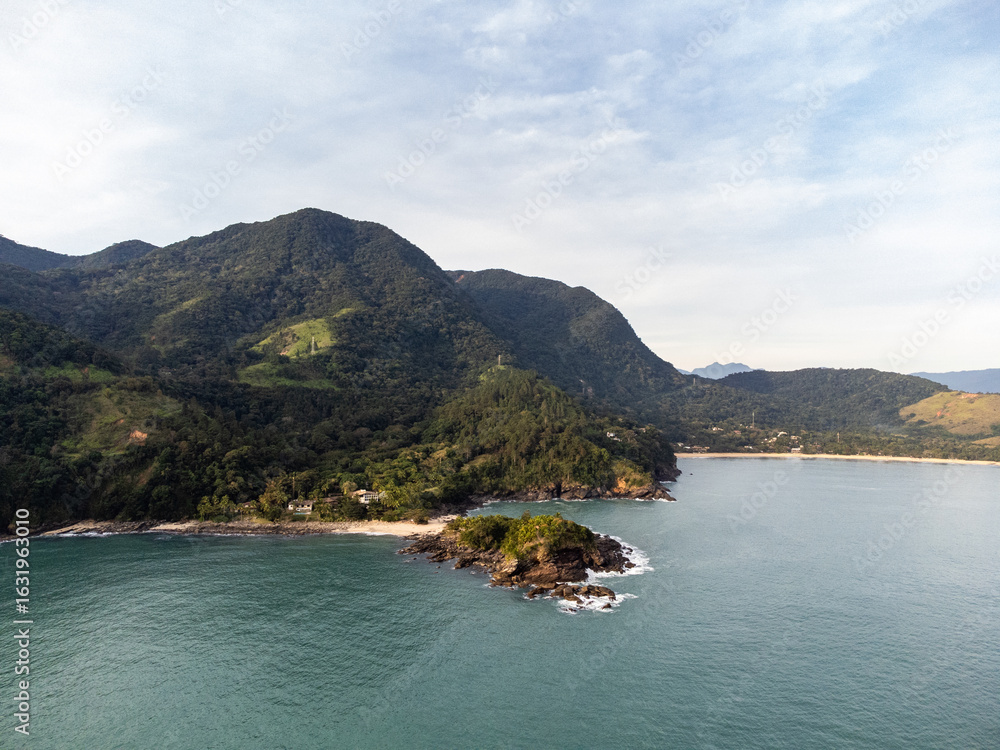 Fototapeta premium beautiful and secret Calhetas beach forming a small sand island