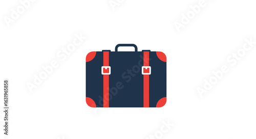 Stylized depiction of a vintage-inspired suitcase for travelling concepts