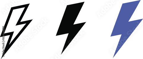 Dynamic bolt icons power energy speed concept