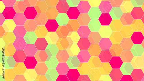 Abstract geometric shape technology digital hi tech concept background. Abstract, futuristic geometric backdrop with a honeycomb pattern wallpaper featuring a copy space for text or images.	