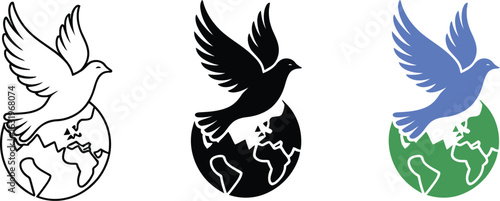 Dove and globe symbolize remembrance and peace for terrorism victims