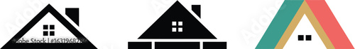 Modern house icons offer home ownership and shelter solutions