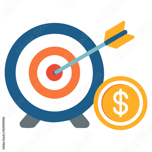 Business goal, dartboard, target icon. Use for commercial, print media, web or any type of design projects.

