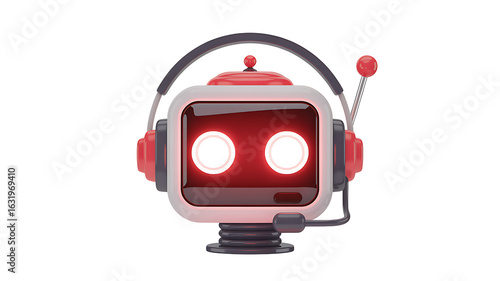 Wallpaper Mural Friendly robot head with microphone and glowing eyes
 Torontodigital.ca