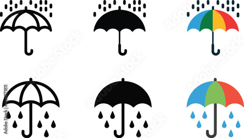 Protect your goods from rain with these clear umbrella icons