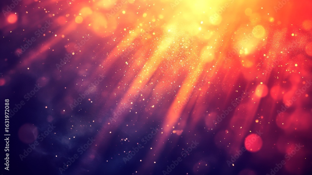 Obraz premium Radiant Burst of Sun with Soft Focus, Bokeh Effect, and Warm Glow Creating a Vibrant Abstract Design
