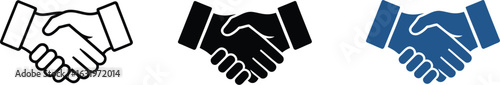 Partnership handshake icons symbolizing trust and agreement