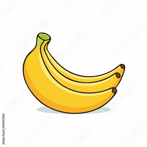 Vibrant vector illustration of two yellow bananas against a crisp white background