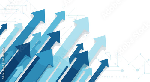 Upward Arrows Illustrating Growth and Progress Against a White Background for Optimistic Visuals.