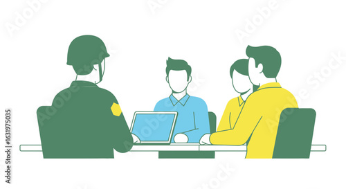 Security briefing with government and civilian liaison at the meeting table