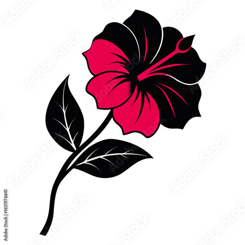  mirabilis decipiens flower silhouette on white