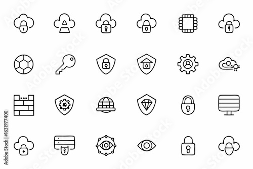 A focused set emphasizing cloud security, data protection, and compliance — ideal for cybersecurity teams, compliance officers, and cloud security platforms