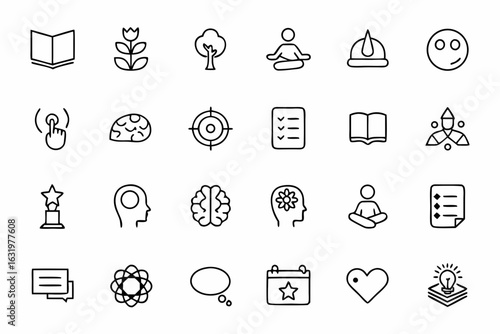 A motivational vector pack illustrating self-improvement and lifelong learning — great for coaching, education, and wellness platforms