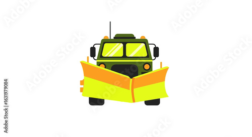 Bold snowplow truck vector graphic suitable for winter themed projects