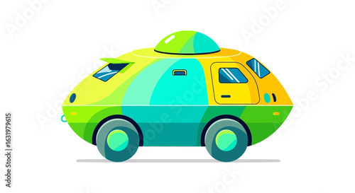 Futuristic colorful vector car illustration for concept design artwork