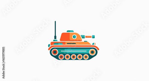 Modern graphic design featuring military vehicle vector illustration