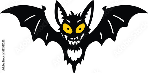 Halloween dracula bat silhouette design