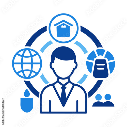 self employed icon on white background