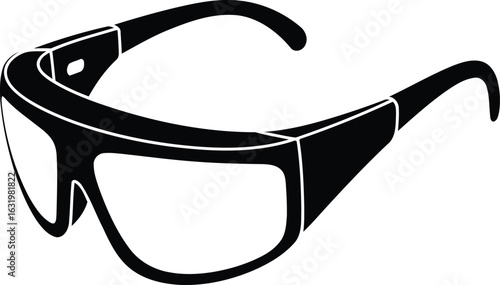 Smart Glasses Silhouette Vector Illustration, Transparent Background.