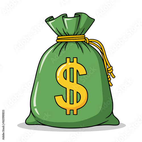 Cartoon Money Bag with Dollar Sign VectorCartoon Money Bag with Dollar Sign Vector